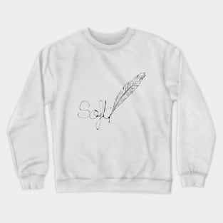 Soft feather writing black Crewneck Sweatshirt